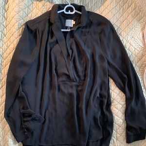 Anthropologie black, silk blouse. Size 14